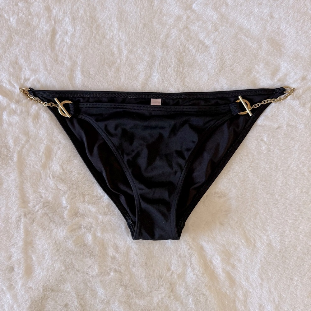 Victoria’s Secret Black Chain Swim Bikini Bottom **RARE**